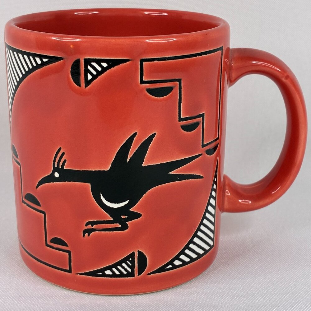 Vintage Waechtersbach Spain Orange Roadrunner Southwestern Rare Coffee Mug Cup